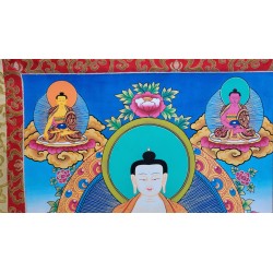 Thangka tibétain Bouddha Vairocana 126x68cm Tangka