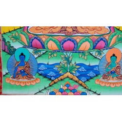 Thangka tibétain Bouddha Vairocana 126x68cm Tangka