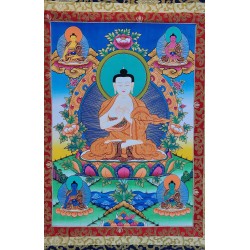 Thangka tibétain Bouddha Vairocana 126x68cm Tangka