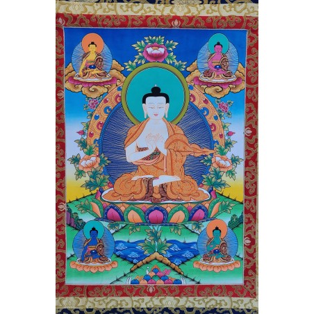 Thangka tibétain Bouddha Vairocana 126x68cm Tangka