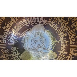 Bol chantant Tibétain 7 métaux 540grs gravé Bouddha Médecine