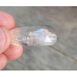 Pendentif goutte en Lodolite ou Quartz jardin