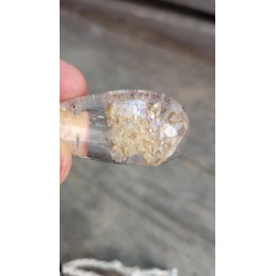 Pendentif goutte en Lodolite ou Quartz jardin