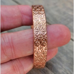 Bracelet en cuivre 1cm avec aimants Fleur de vie