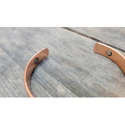 Bracelet en cuivre 1cm avec aimants Fleur de vie