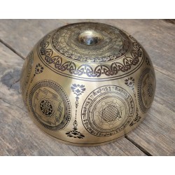 Bol chantant Tibétain 7 métaux 1235grs Lingam gravé