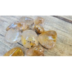 100grs Galets Quartz rutile doré