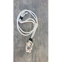 Pendentif goutte en Quartz rutile doré