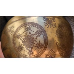 Bol tibétain gravé Métatron 1070grs