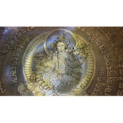 Bol chantant Tibétain 7 métaux 1675grs Tara Verte