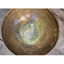Bol chantant Tibétain 7 métaux 1675grs Tara Verte