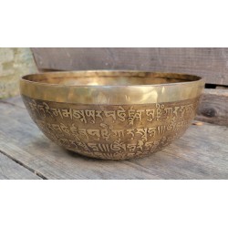 Bol chantant Tibétain 7 métaux 1675grs Tara Verte