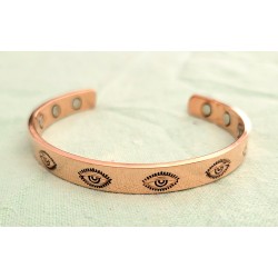 Bracelet magnétique en pur cuivre motif 3ème Oeil