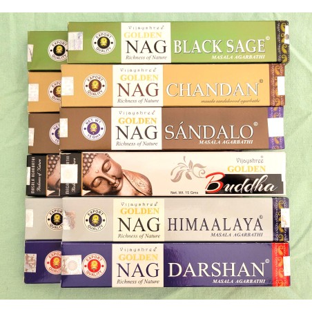 Lot de 12 encens Vijayshree (cannelle, oliban...)