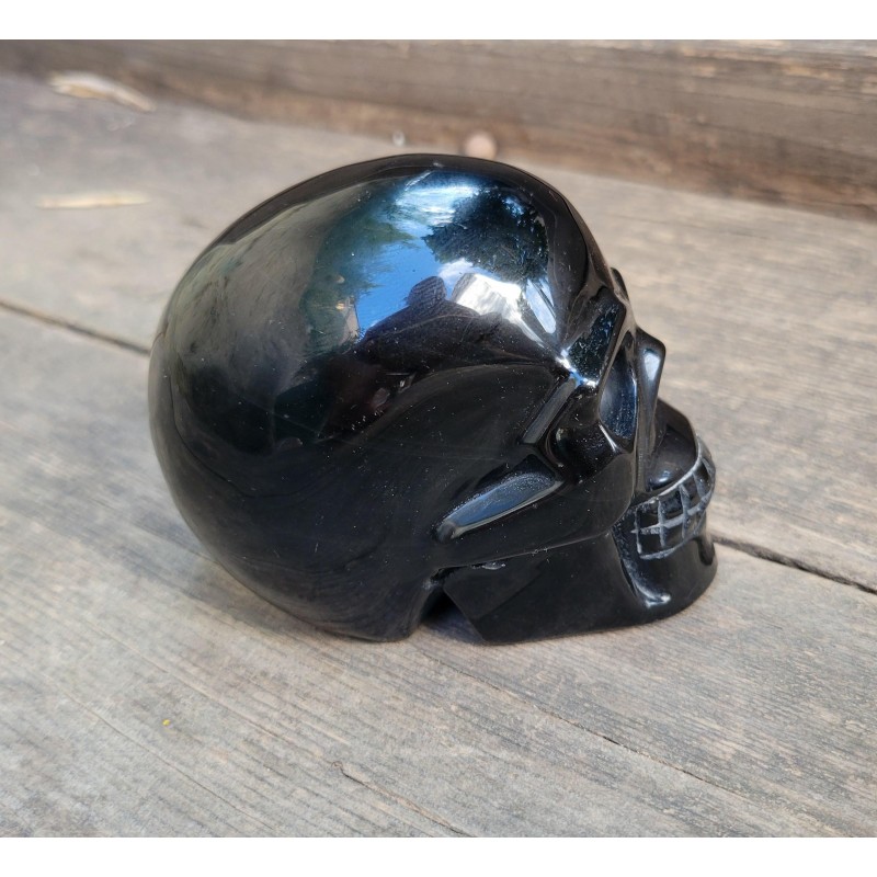 Crâne en Obsidienne noire 10cm 780grs