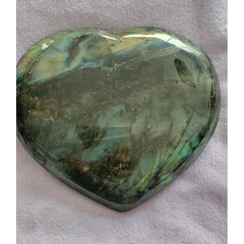 Coeur en Labradorite 650grs 14cm